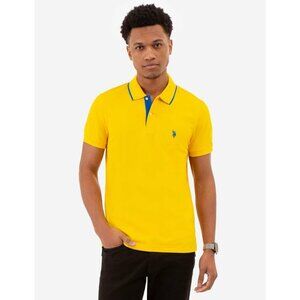 Us Polo Assn Mens Scoring Yellow Short Sleeve Pullover Polo Shirts Size XXL & XL